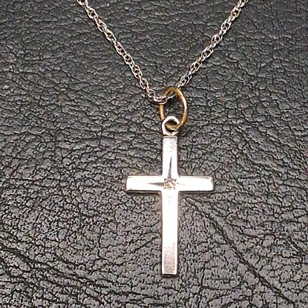 STERLING SILVER 925 Chain Necklace Cross Pendant. 13-976