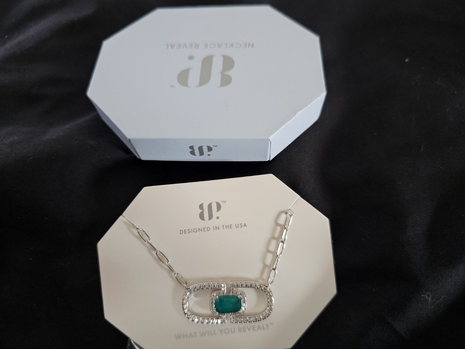 ring bomb party necklace NK96640 “Inner PowerShines Through” Rhodium/Paralba…