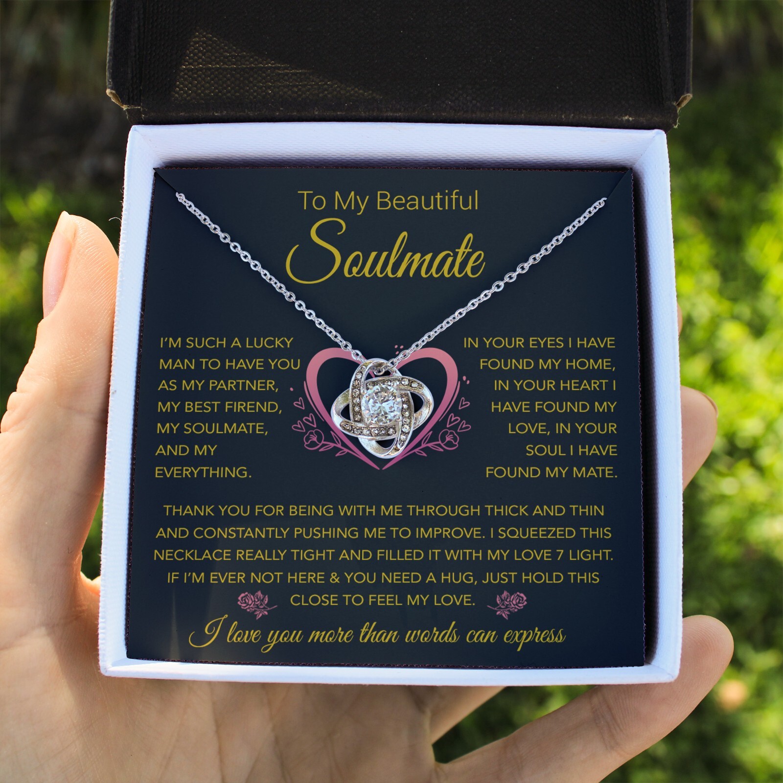 To My Soulmate Necklace, Vanlentines Gifts For Women, Anniversary Gift