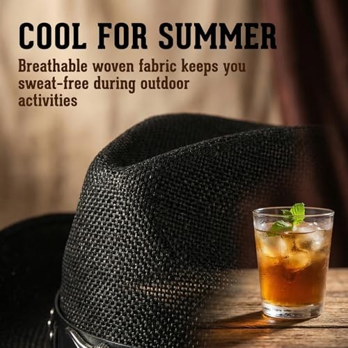 Straw Cowboy Hats for Women and Men Large K-cm-a-black