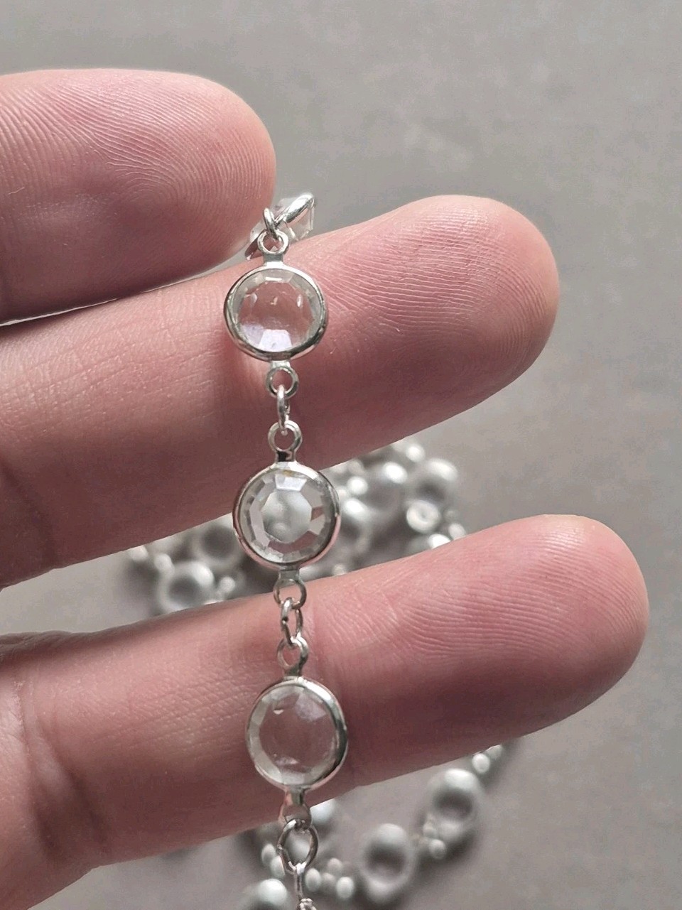 Swarovski Crystal Swan tag bezel beaded long necklace