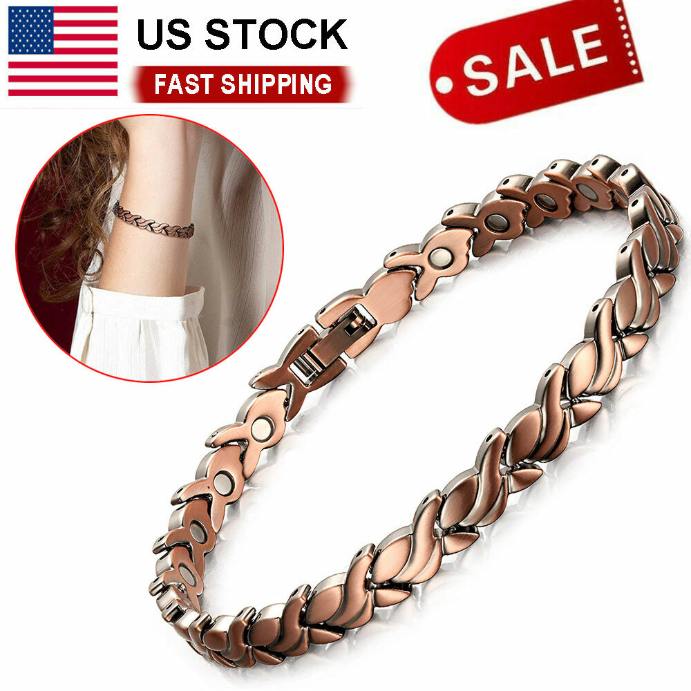 Adjustable Magnetic Therapy Bracelet Arthritis Pain Relief Copper Bangle Womens