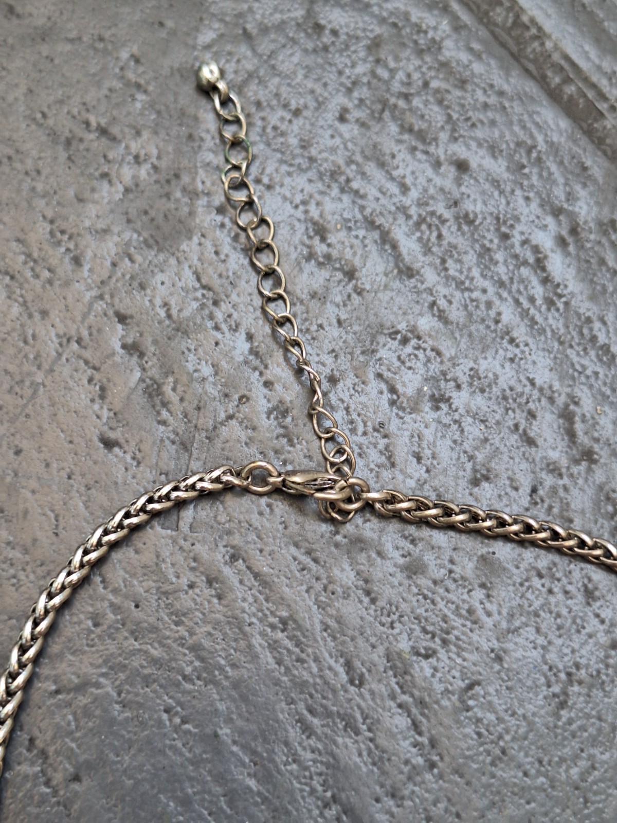 Crescent Swirl spiral wave round metal pendant necklace + crystals vintage