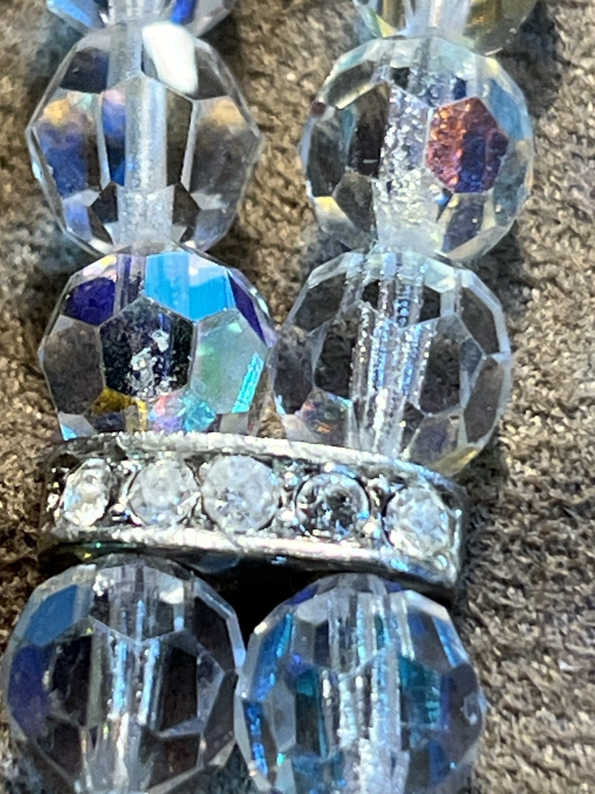 Oksana Silver Tone Costume Bracelet Clear Crystals 7” See Description