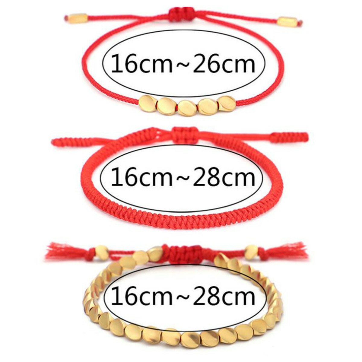 3PCS Tibetan Buddhist Braided Handmade Copper Beads Bracelet Lucky Rope Bangle