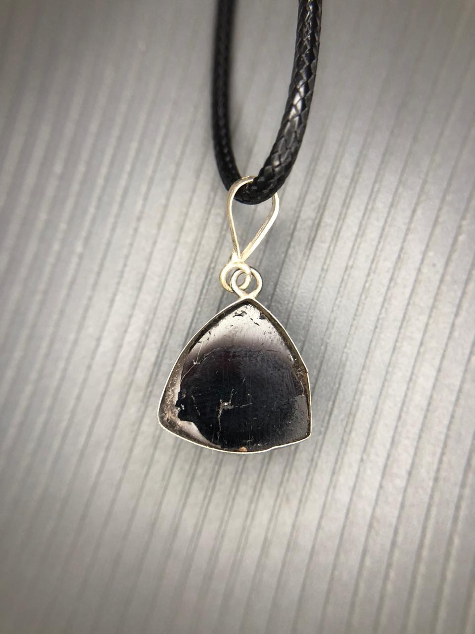 Natural Black Tourmaline Rose Cut Pendant Handmade Gemstone from Afghanistan