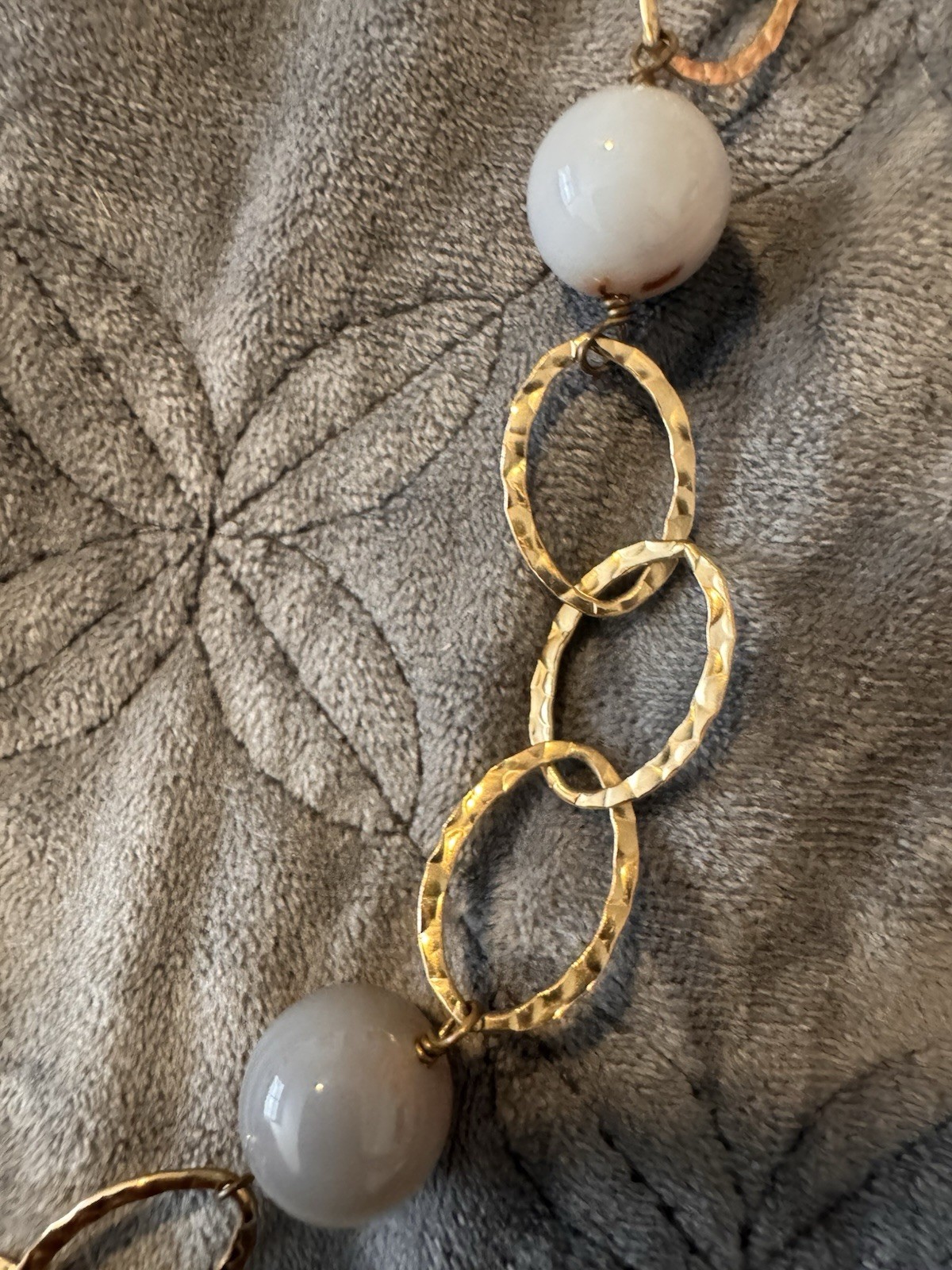 14K Gold Filed Hammered Link Dendritic Agate