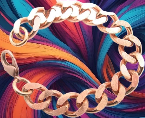 Solid Copper 5/8 of an inch wide – Men’s 9 Inch Link Bracelet CB639G.