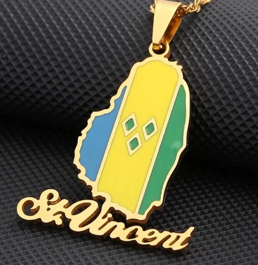 St. Vincent. Stainless Steel Necklace Unisex, Male Female, Tarnish Resistant
