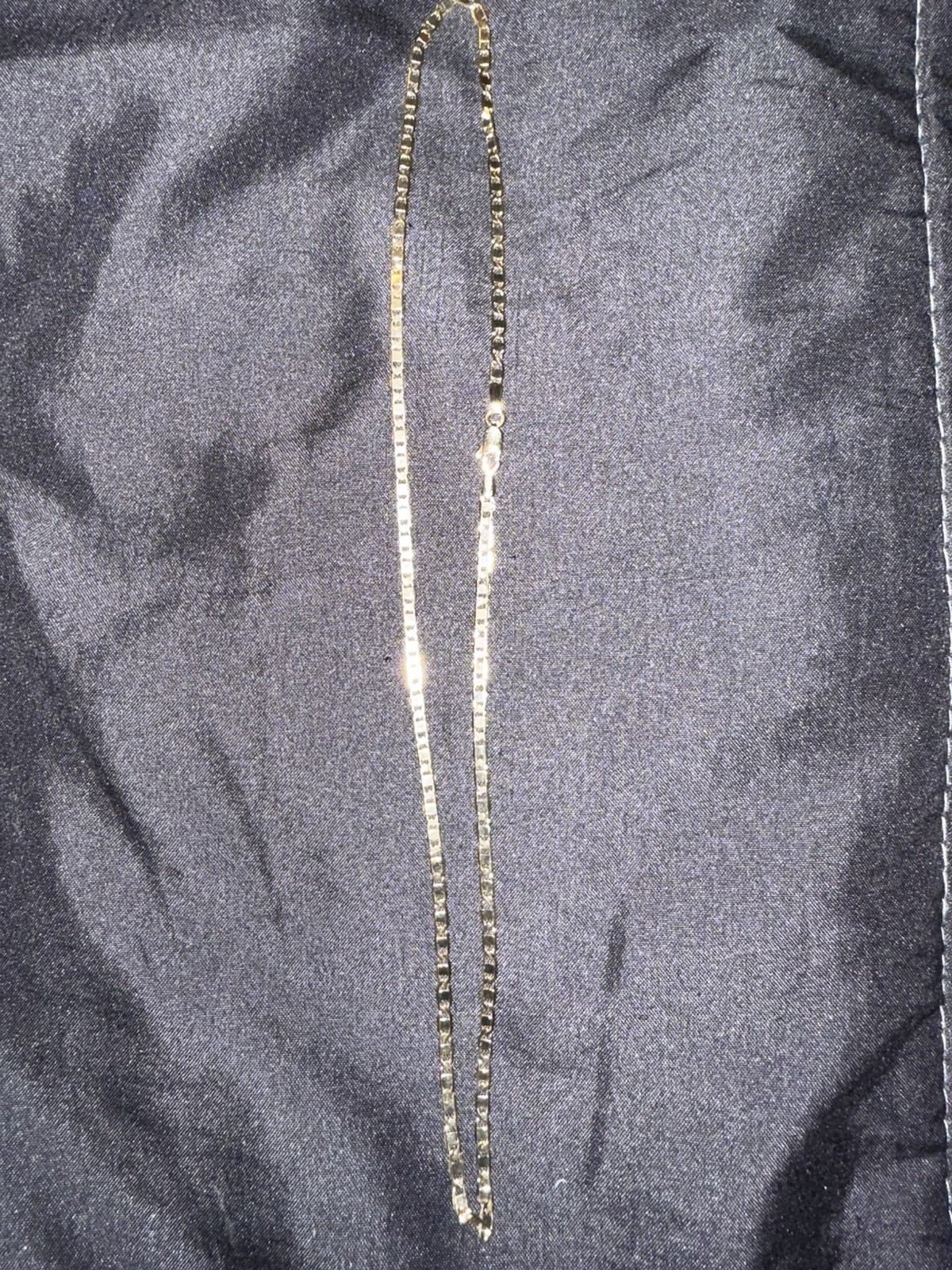 Stamped 18k Gold Filled Valentino Necklace Lobster Clasp. 20” Long- 2mm Wide