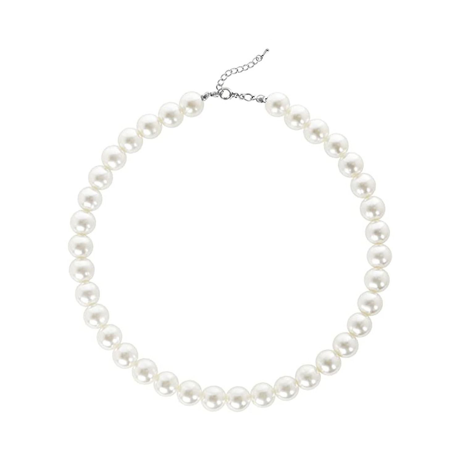 Boho Round Pearl Choker Necklace – Stackable Adjustable Statement Bride Choke…