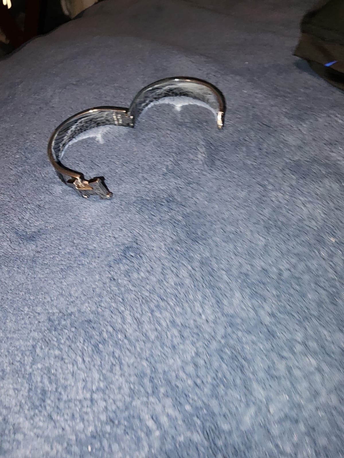 HERMES BRACELET BLACK Hinged Bangle Cuff Bracelet, Metal, No Stone