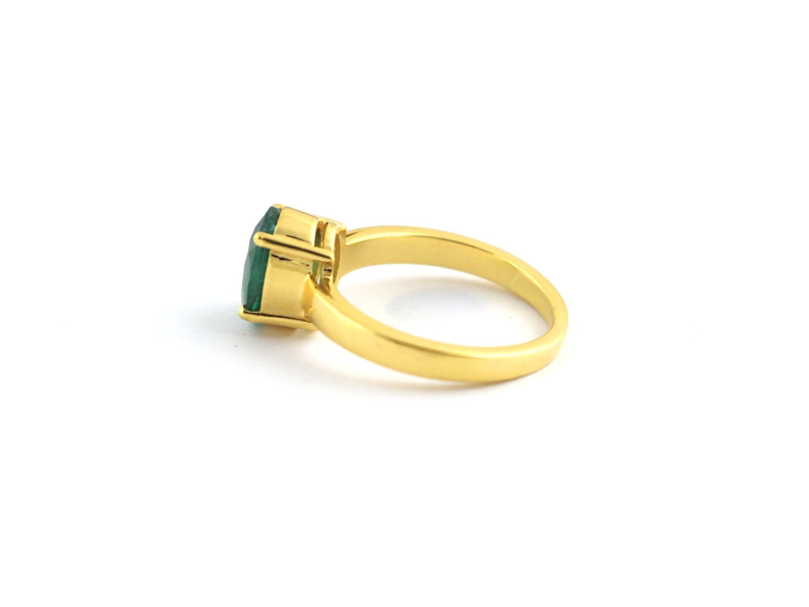 925 Sterling Silver Emerald Oval Stackable Ring For Anniversary Gift For Her