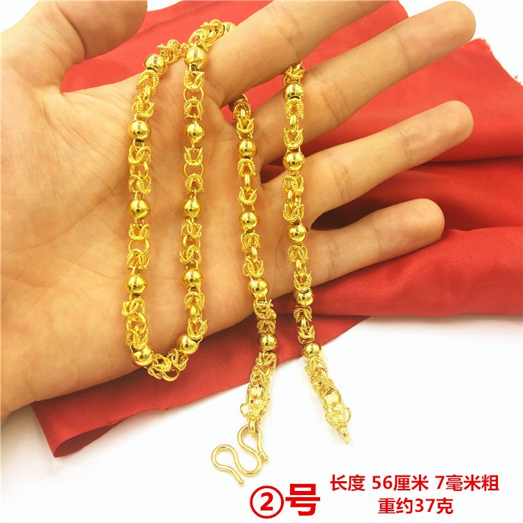 22K 23K 24K Thai Baht Yellow Gold necklace for men