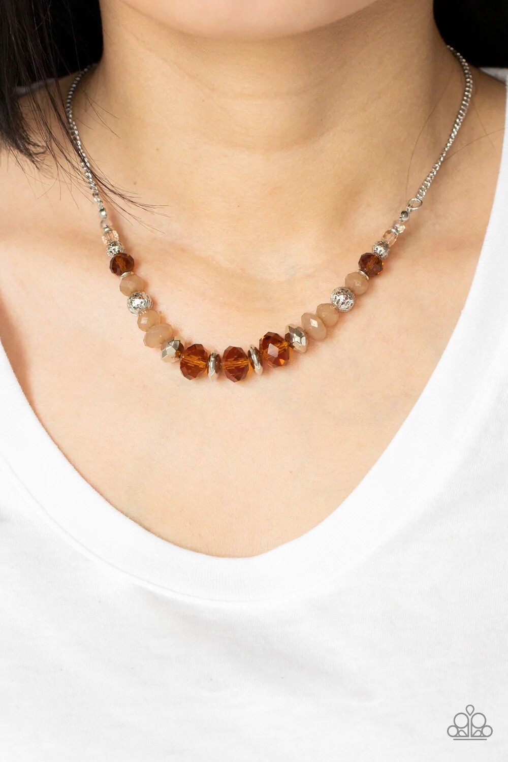 Paparazzi: Turn Up The Tea Lights – Brown Necklace