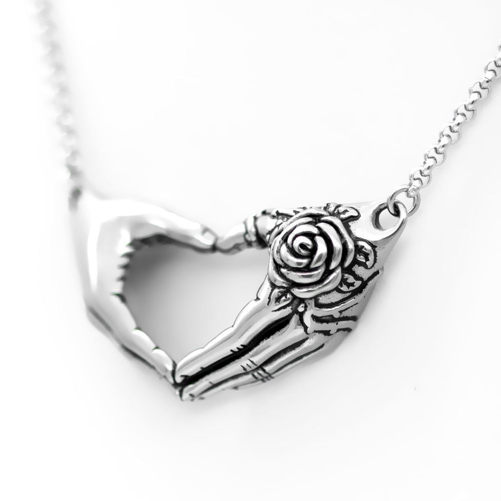 Heat Hand necklace Rose tattoo Friendship Pendant Stainless Steel Controse