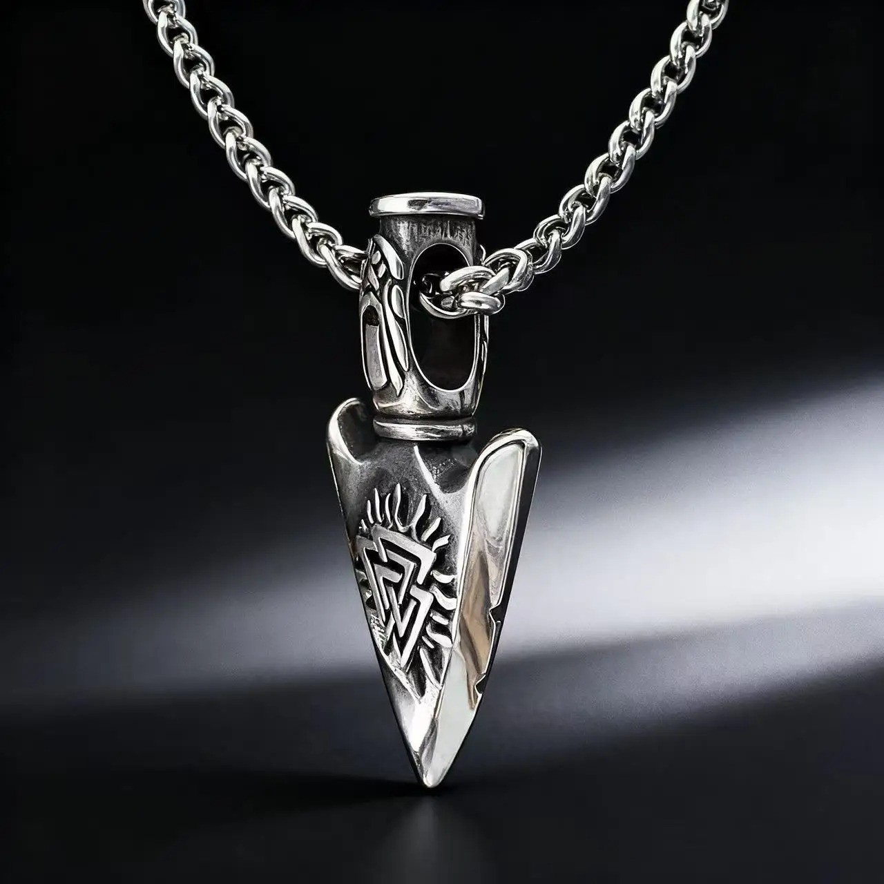 Odin Viking Rune Pendant Necklace | 316L Stainless Steel Men Jewelry Gift