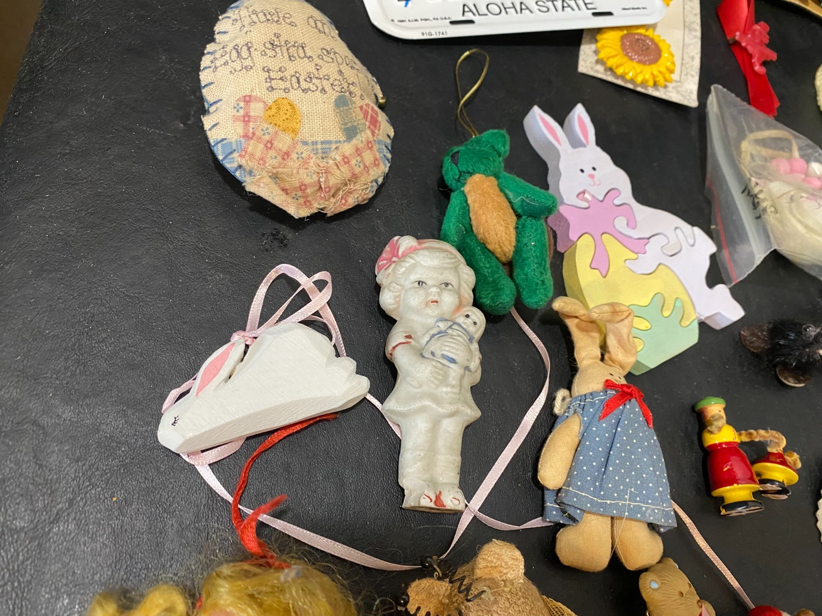 Farrell’s doll hat enamelware plate figures pins brooch teddy bear toy lot