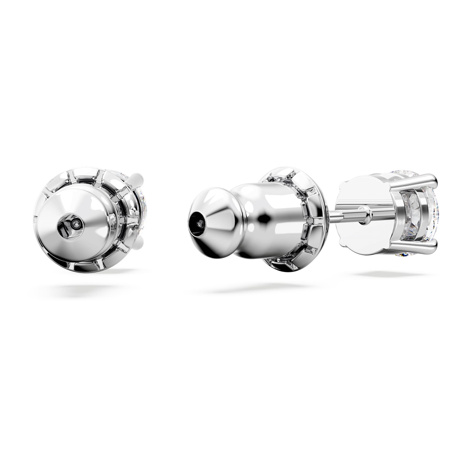 Swarovski Matrix Tennis Set Round Cut, White, Rhodium Plated Necklace & Earrings