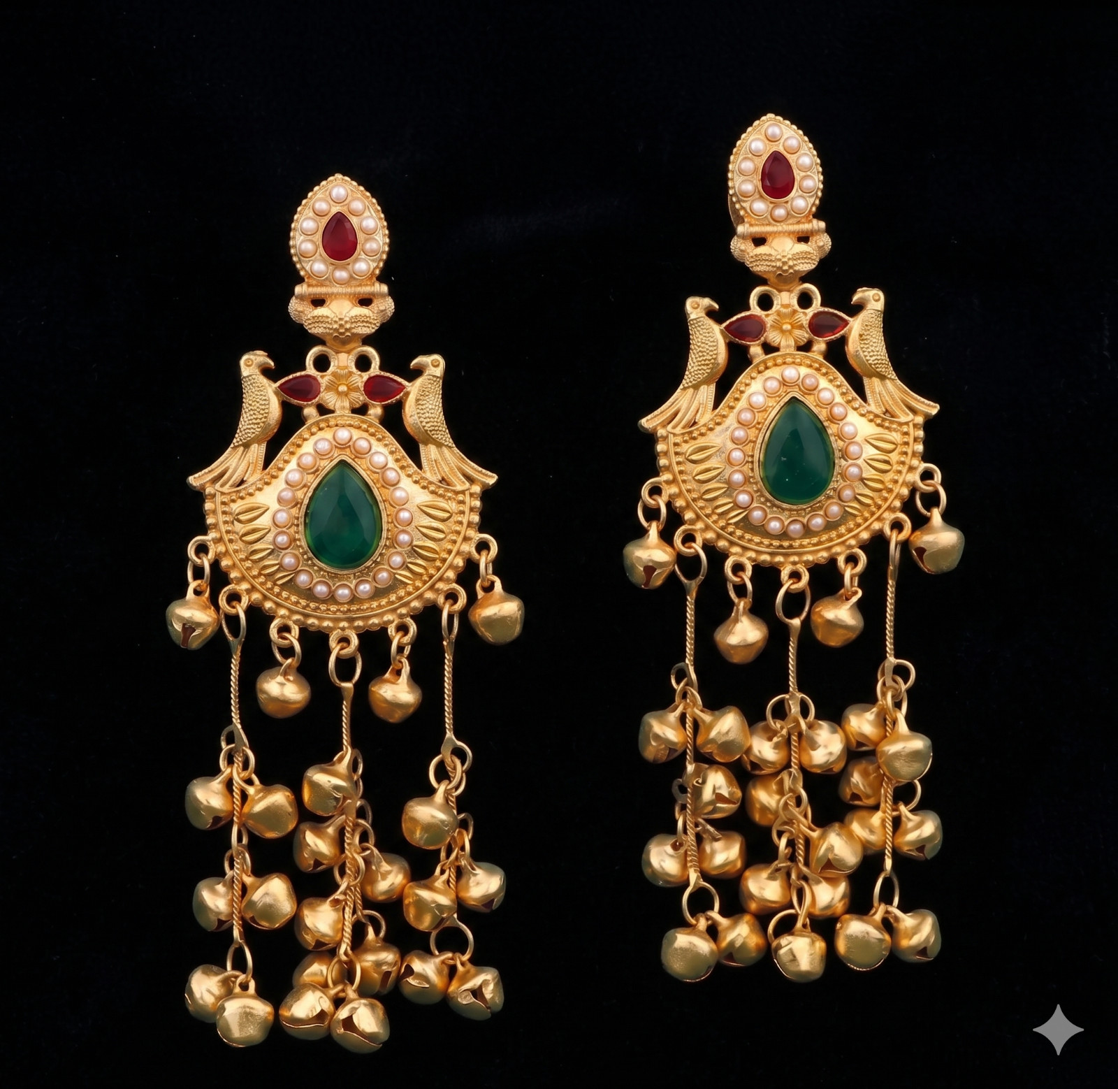 Indian Gold Plated Jhumka Bollywood kashmiri Earrings Peacock Drop Jewelry Gift
