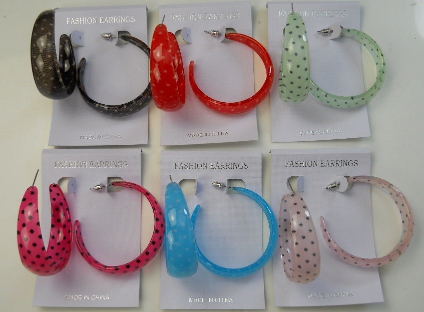 A-50 Wholesale Jewelry lot 10 pairs Colorful Fashion Hoop Earrings