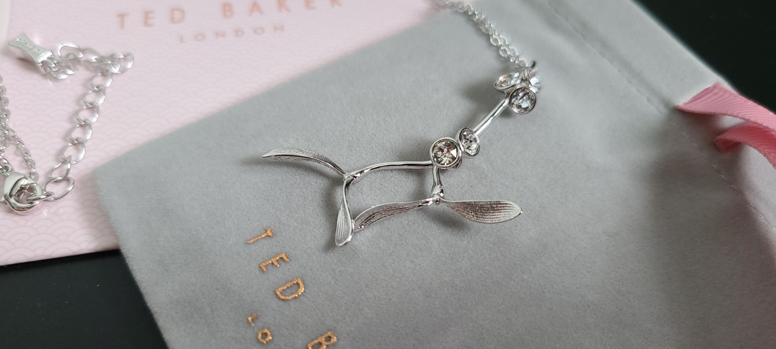Ted Baker Silver tone Necklace Pendant Jewellery. New without tags.