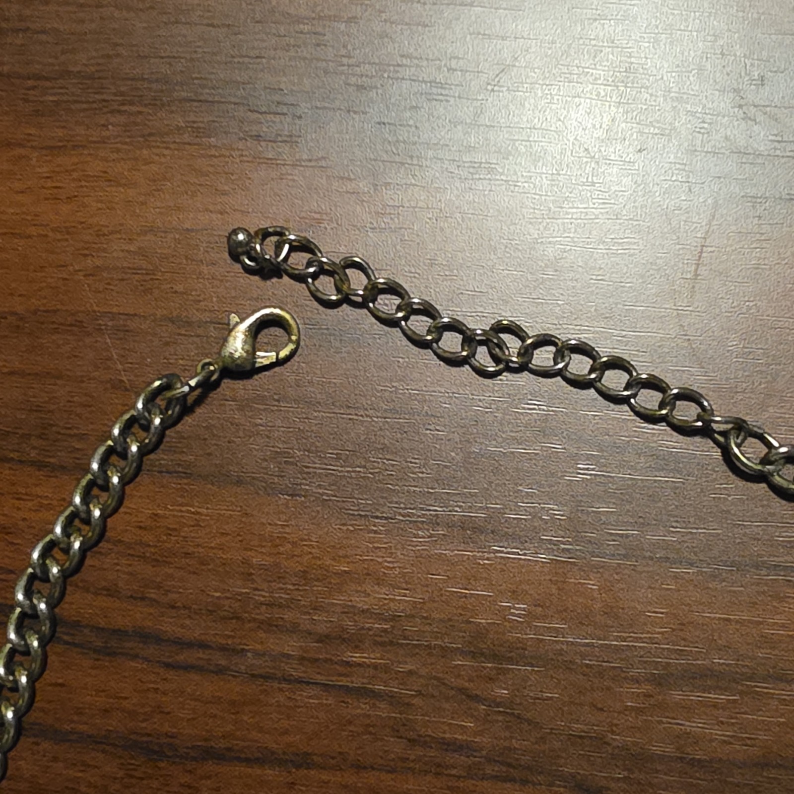Gold Tone Statement Cable Chain Necklace Black Clear Crystal Rhinestone Adj