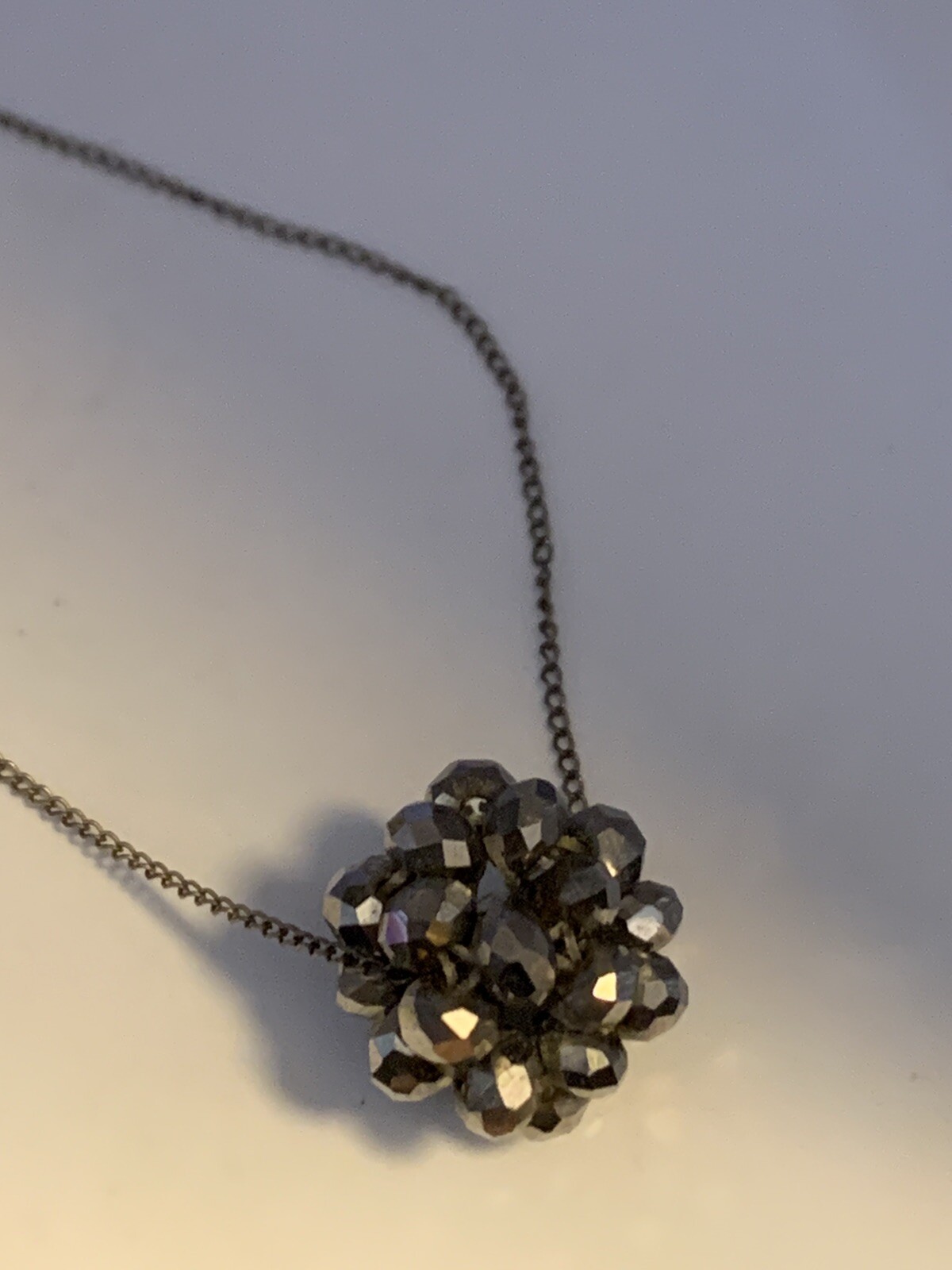 Donna Dressler Crystal Necklace With Sterling Silver 925 Chain. 18” disco #469