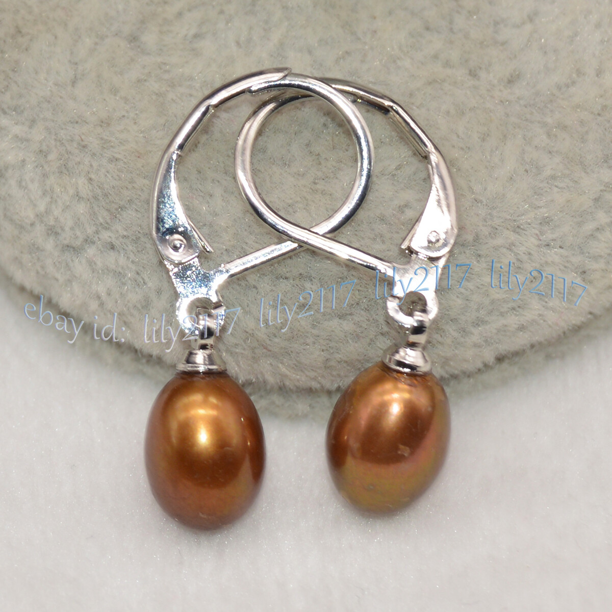 7-8mm Multicolor Natural Freshwater Pearl Drop Dangle Silver Leverback Earrings