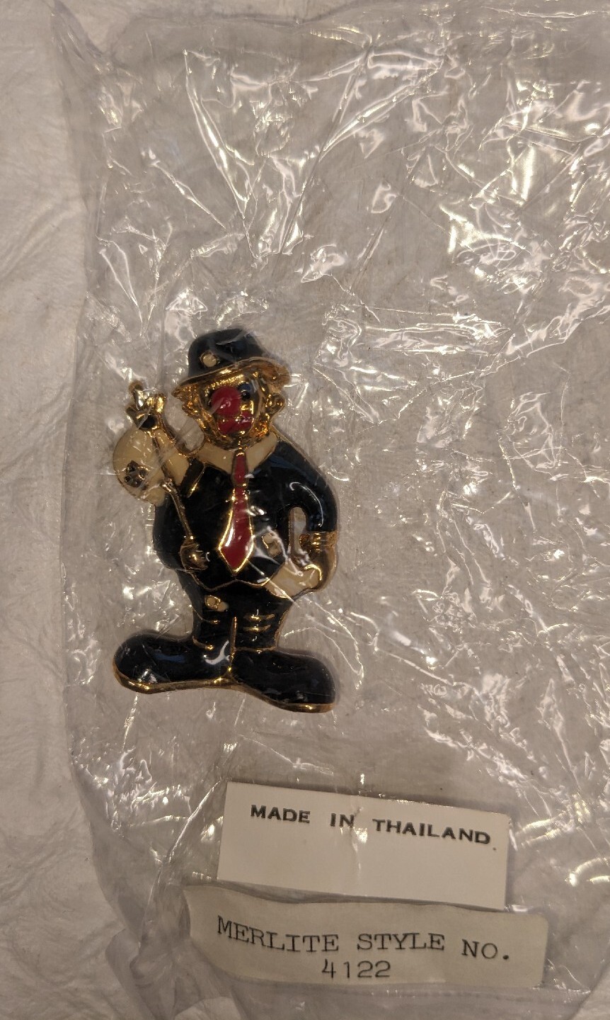 Lot of Two BEAUTIFUL VINTAGE CLOWN CIRCUS BROOCH BROCHE BROUCH COLLECTIBLE