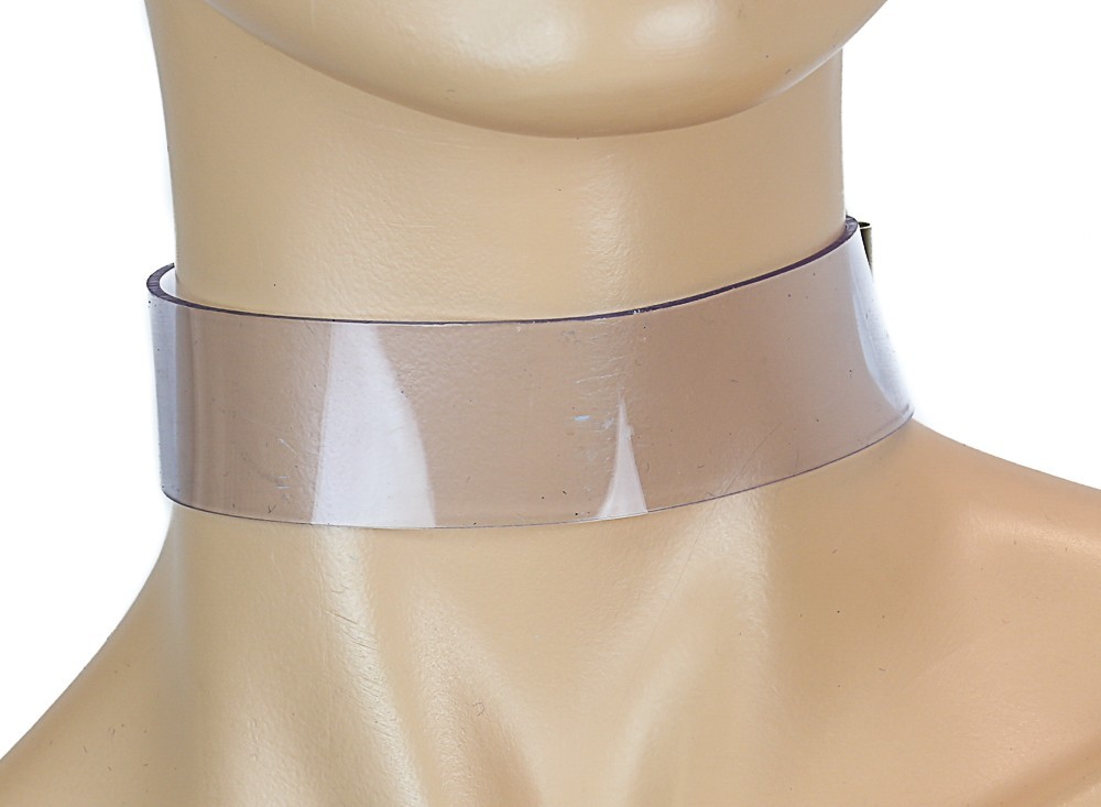 Plain Vinyl Clear or PVC Slave Bdsm-Choker-Slut-Collar-Choker-Adult-Kinky