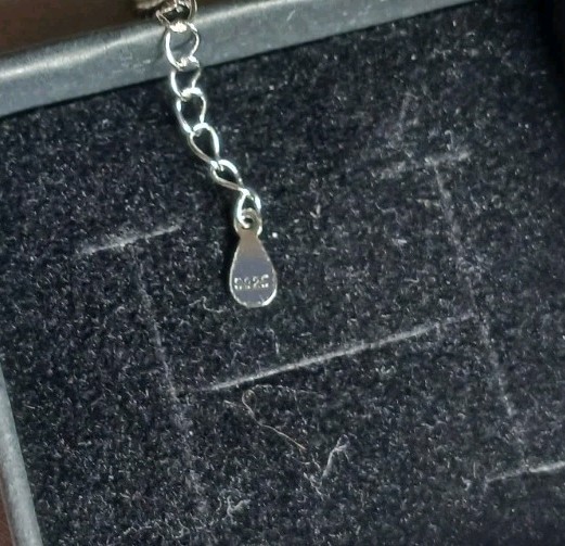 Solid Silver Stamped 925 necklace 18″ 1.0ct. Certified, GRA Certificate Incl.