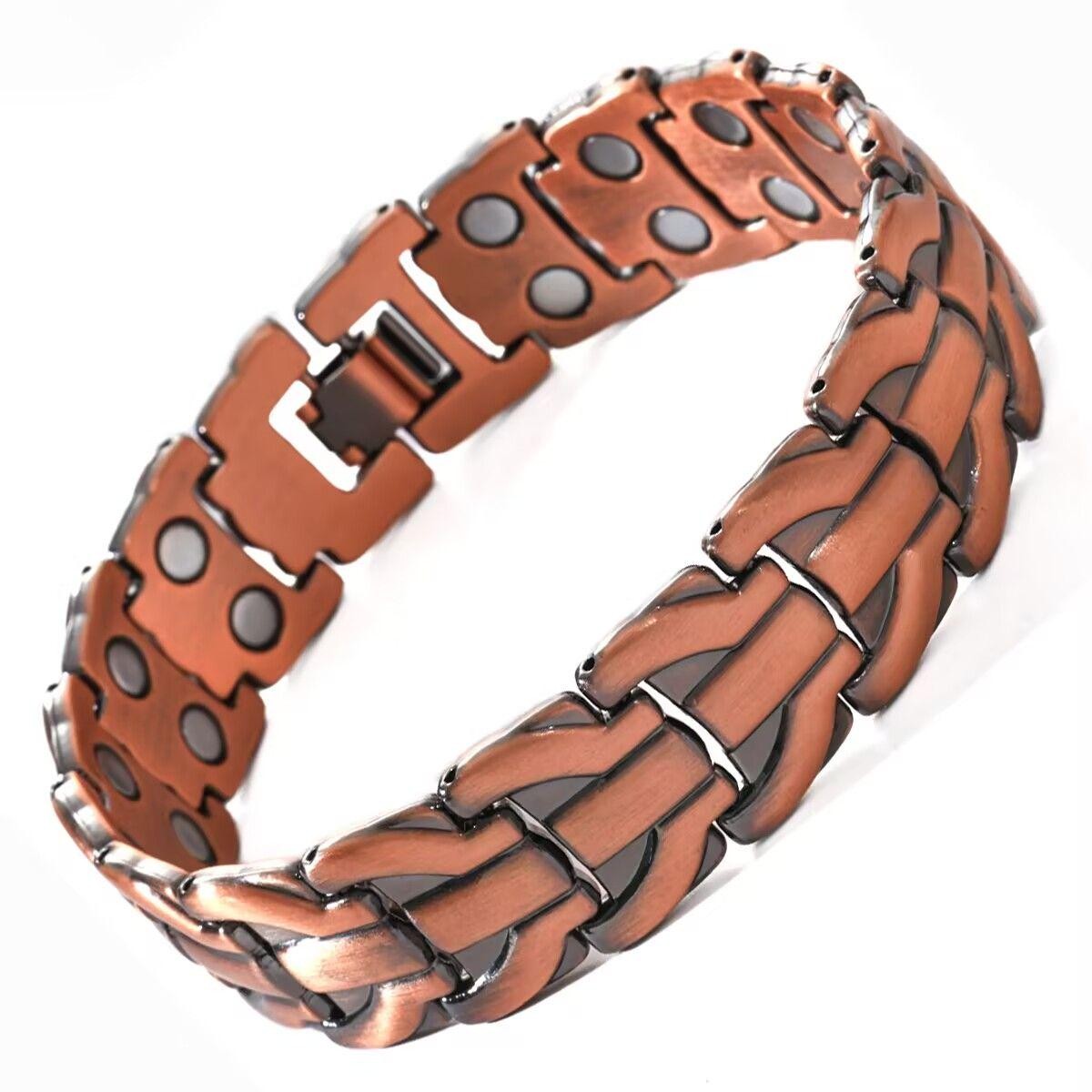 Men’s Pure Copper Magnetic Therapy Bracelet Adjustable Pain Relief Arthritis