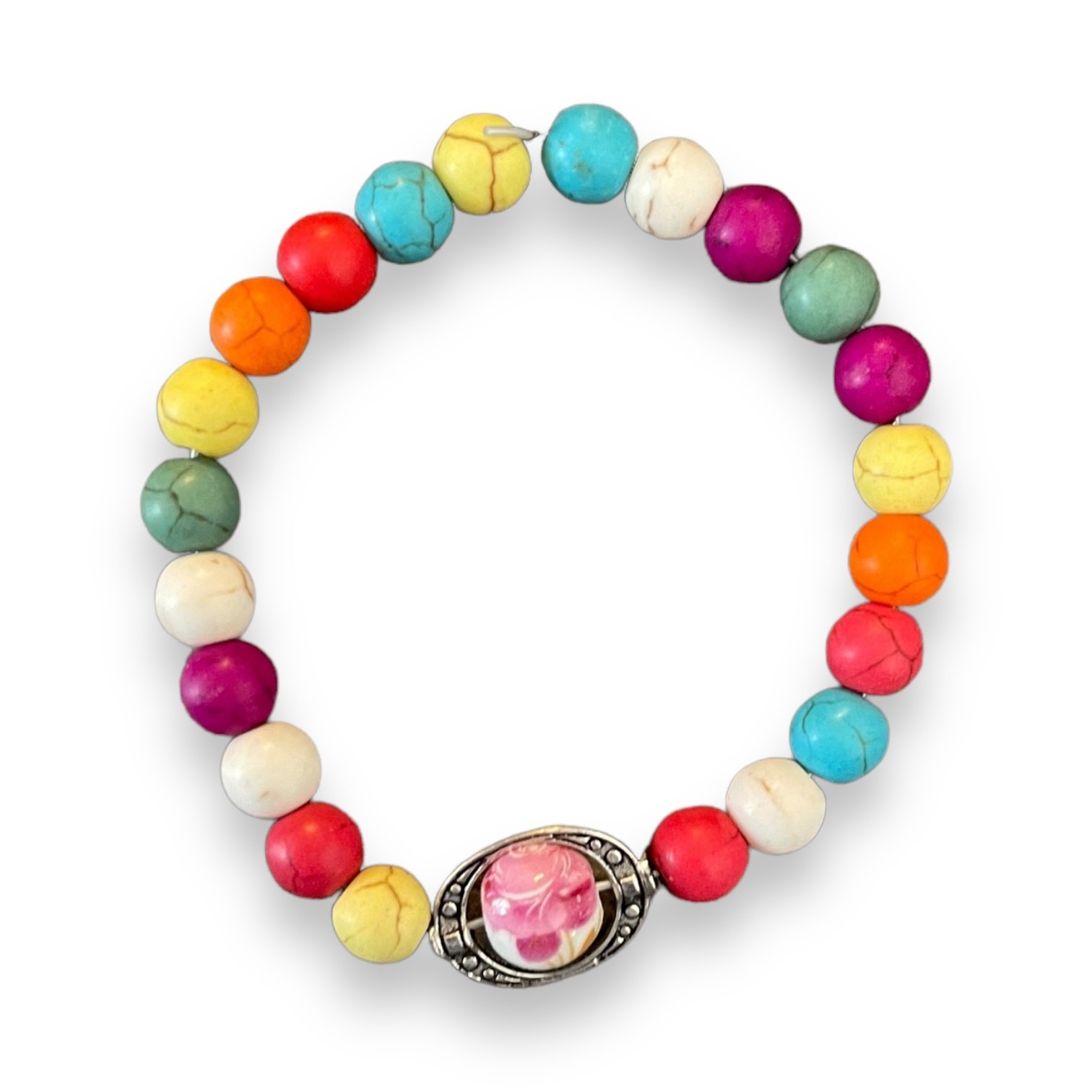 Handmade Marbled Multicolor Slip On Bracelet
