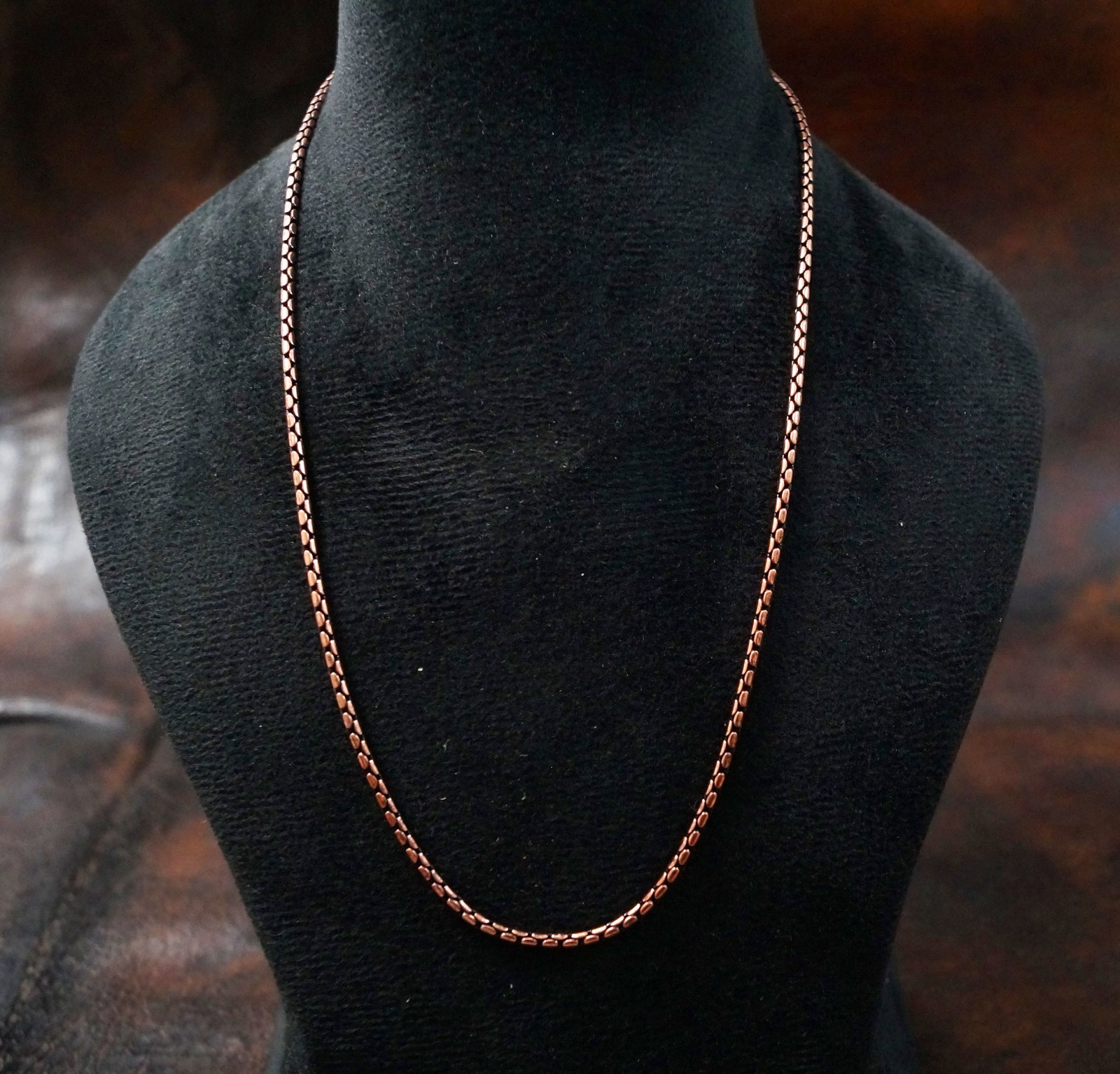 Solid Copper Chain Necklace 20 to 30 Inch Length – Eco-Friendly Pendant (CH-03
