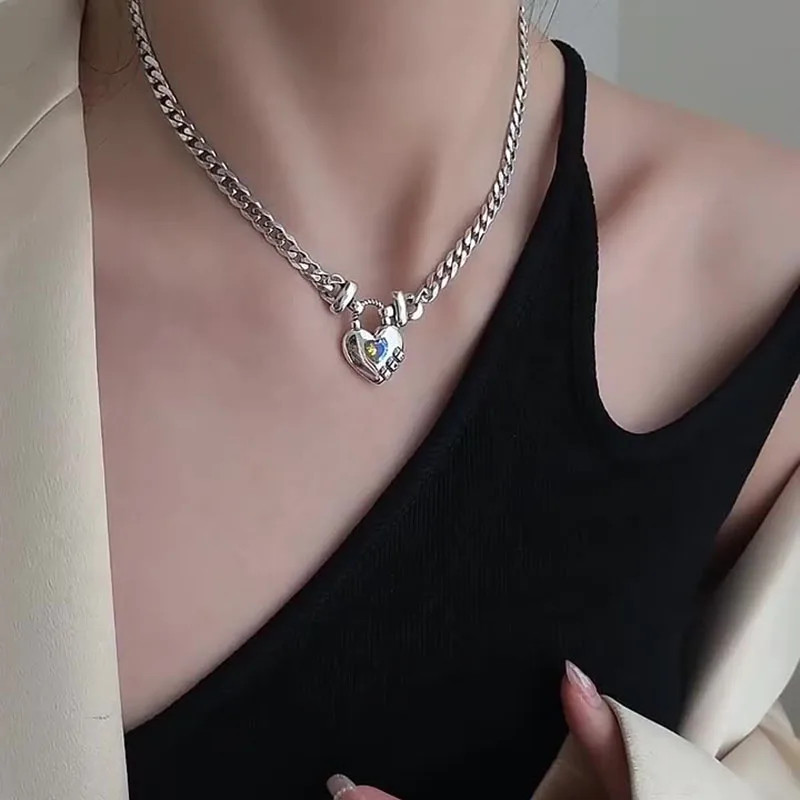 Sterling Silver Trendy 925 Handmade Creative Design Exquisite Chain Necklace