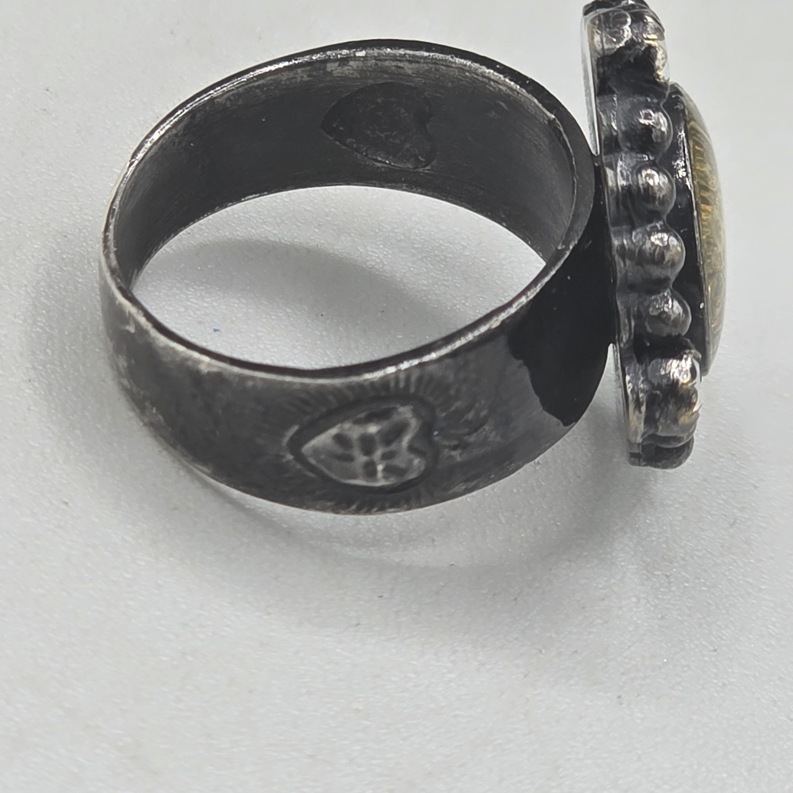 Virgins Saints & Angels VSA San Benito Ring Gunmetal Size 7.75