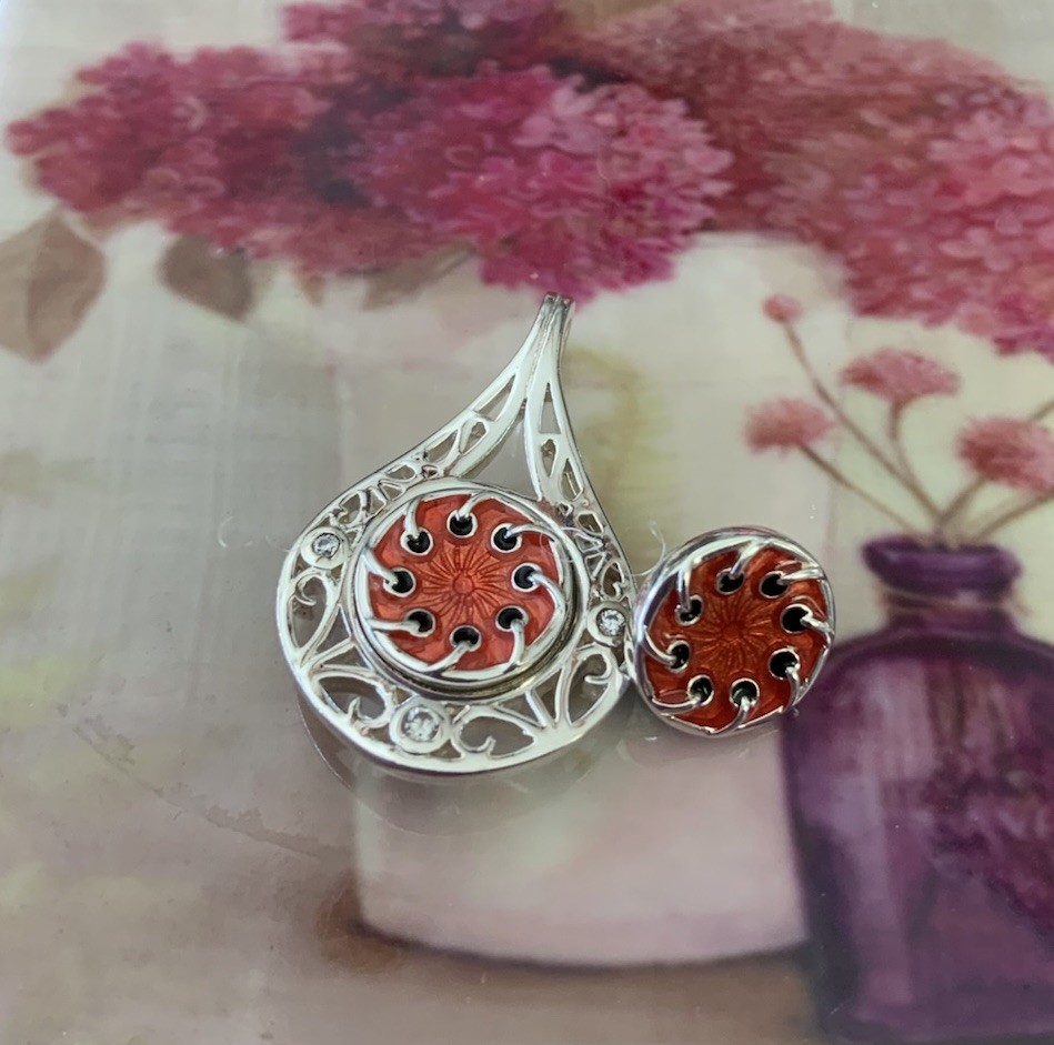 kameleon jewel pop Sterling red Swirl 2 Available Pendant Not Included