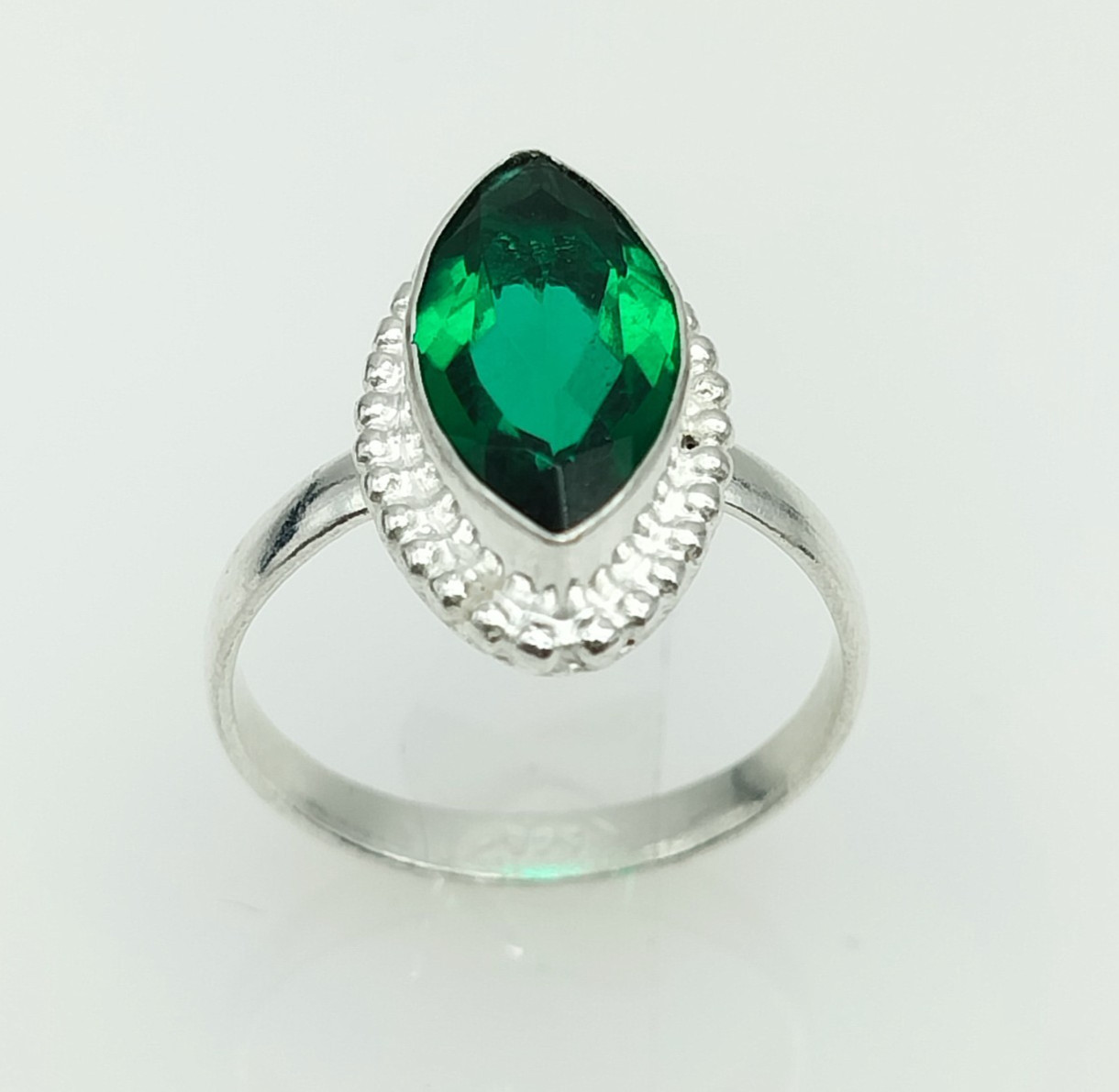 Handmade Jewelry Emerald Green Gemstone 925 Sterling Silver Ring All Size DH