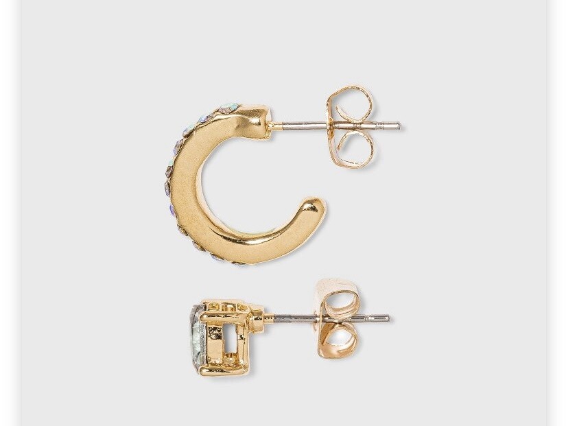 New Women’s A New Day Mini Cuffs Hoops And Stud Earrings 8 Pair Nickel Free