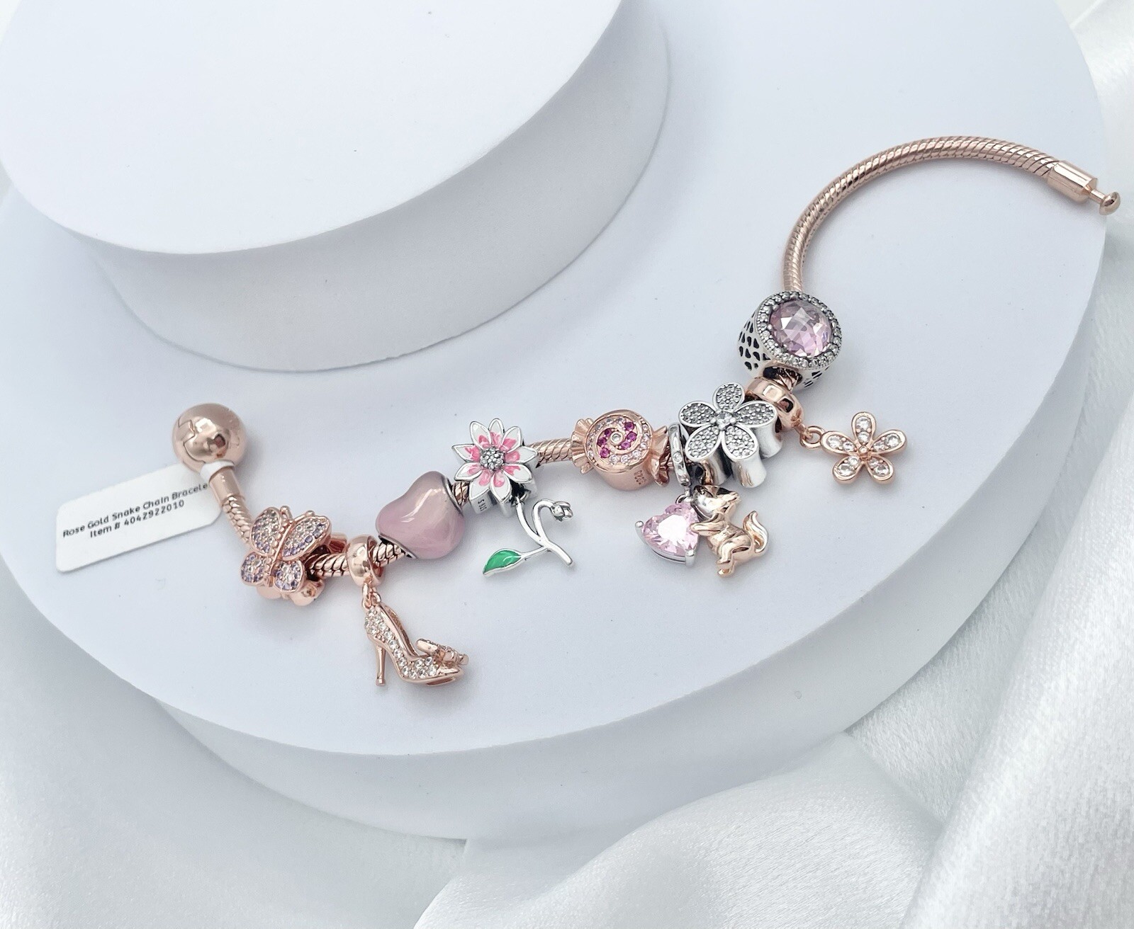 Linx Rose Gold Charm Bracelet with Christmas Themed Charms