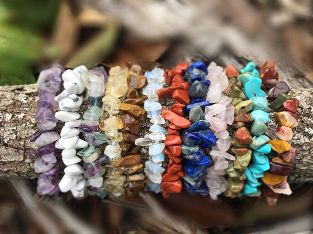 Natural Gemstone Chip Beads Stretchy Bracelet Reiki Chakra Fashion Jewelry