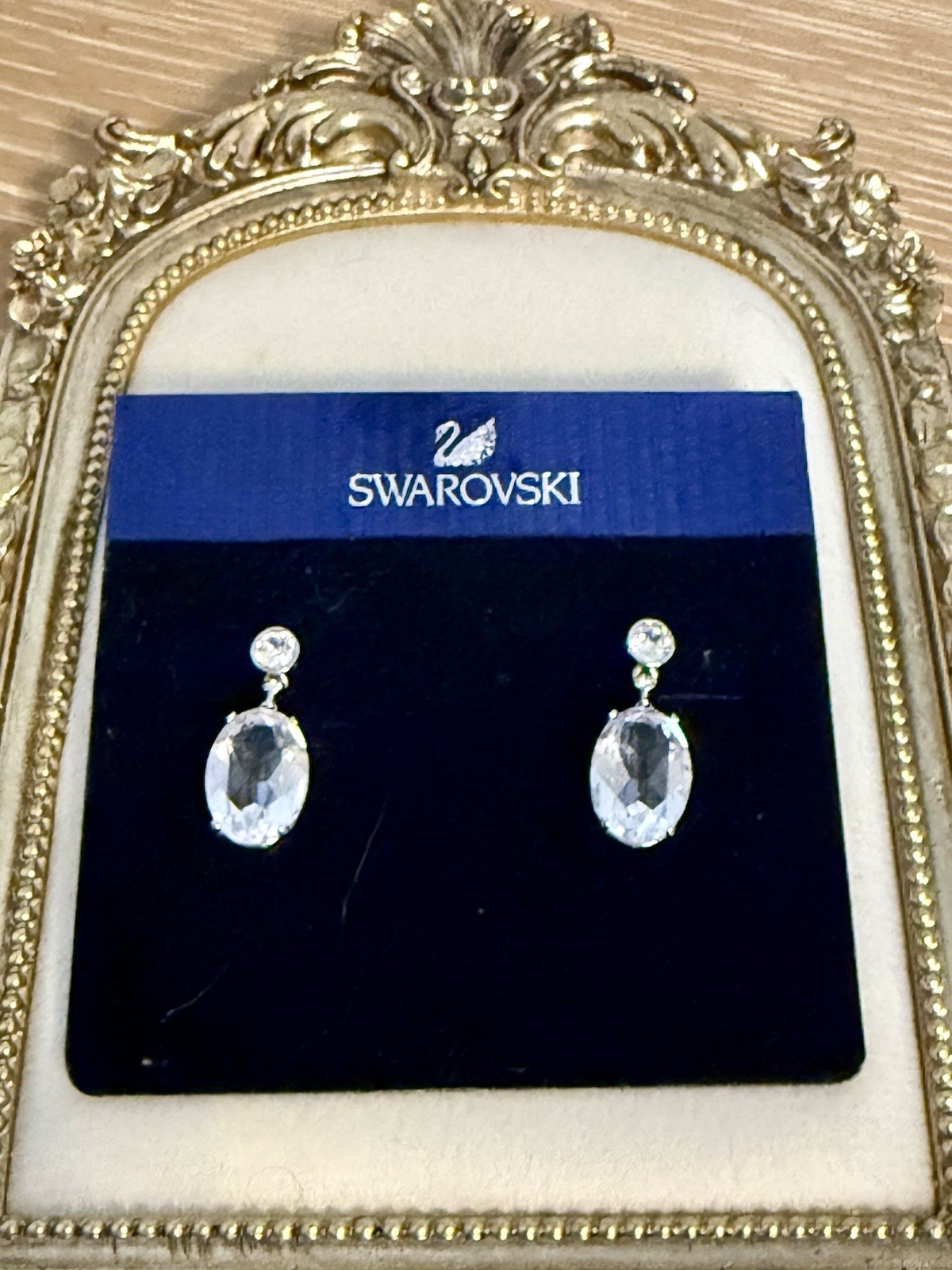 Swarovski Clear Crystal Pierced Dangle Earrings NWT