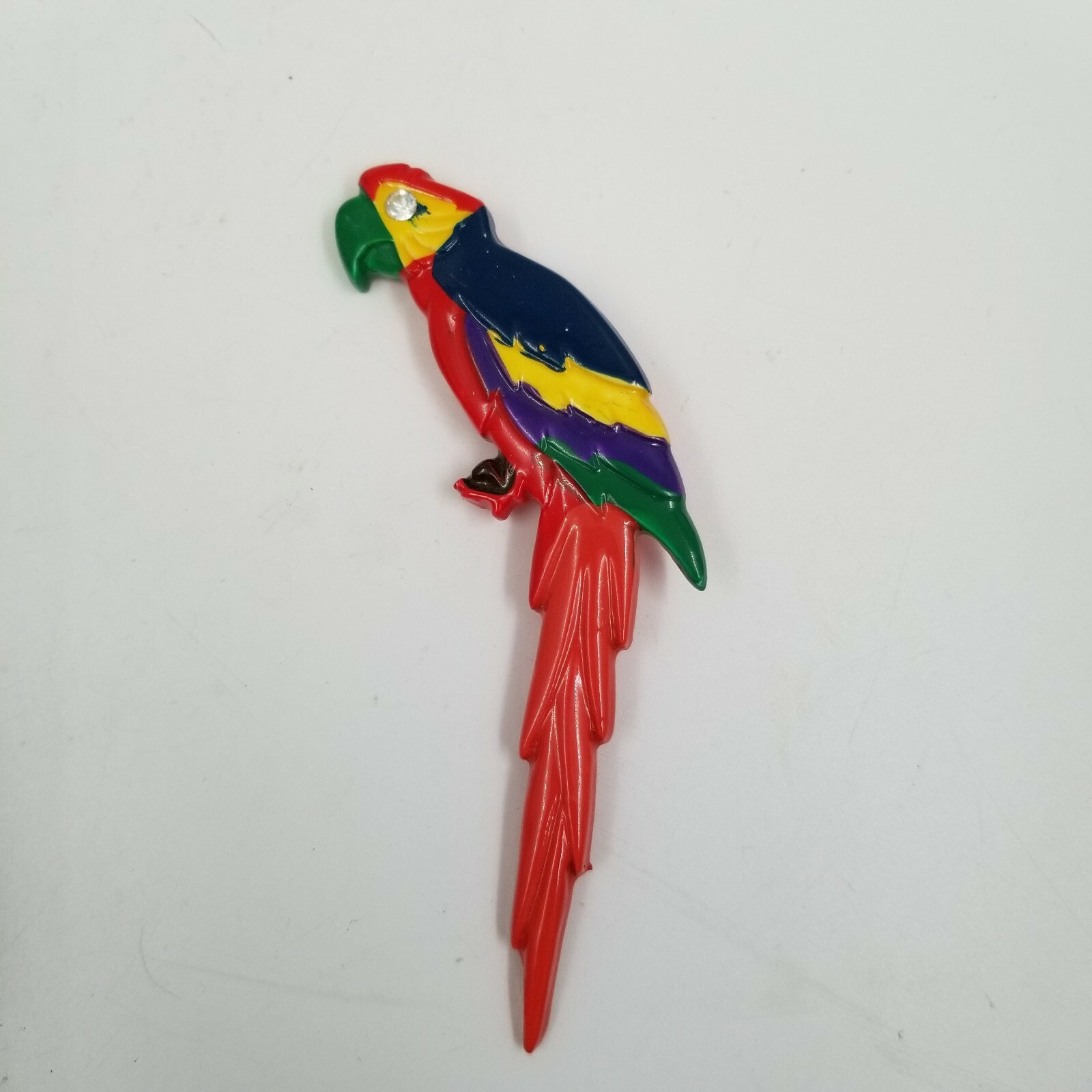 Colorful Plastic Resin Parrot Brooch Pin
