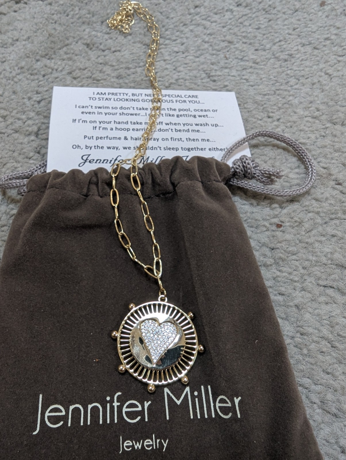 Jennifer Miller Heart Medallion Necklace