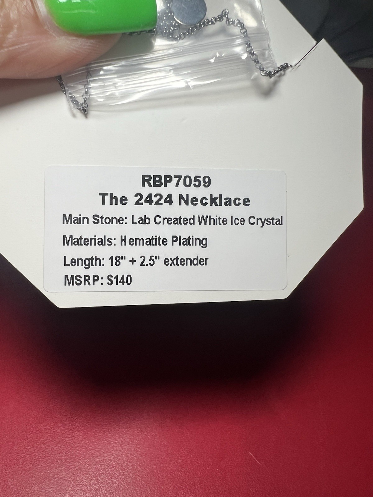 Bomb Party The 2424 Necklace RPB 7059 LC White Ice Crystal Hematite Plating