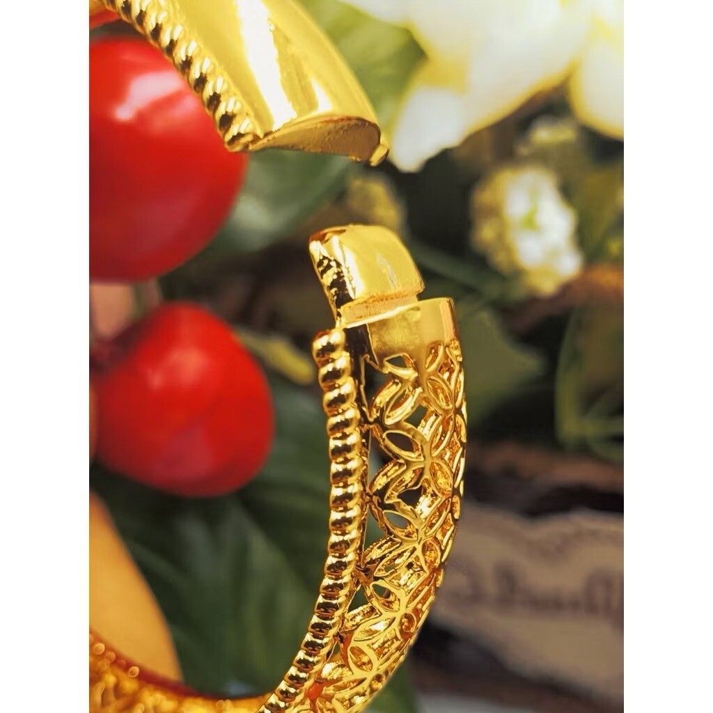 18K 22K 23K 24K THAI BAHT YELLOW GOLD WOMEN Bracelet 7 in jewelry gifts