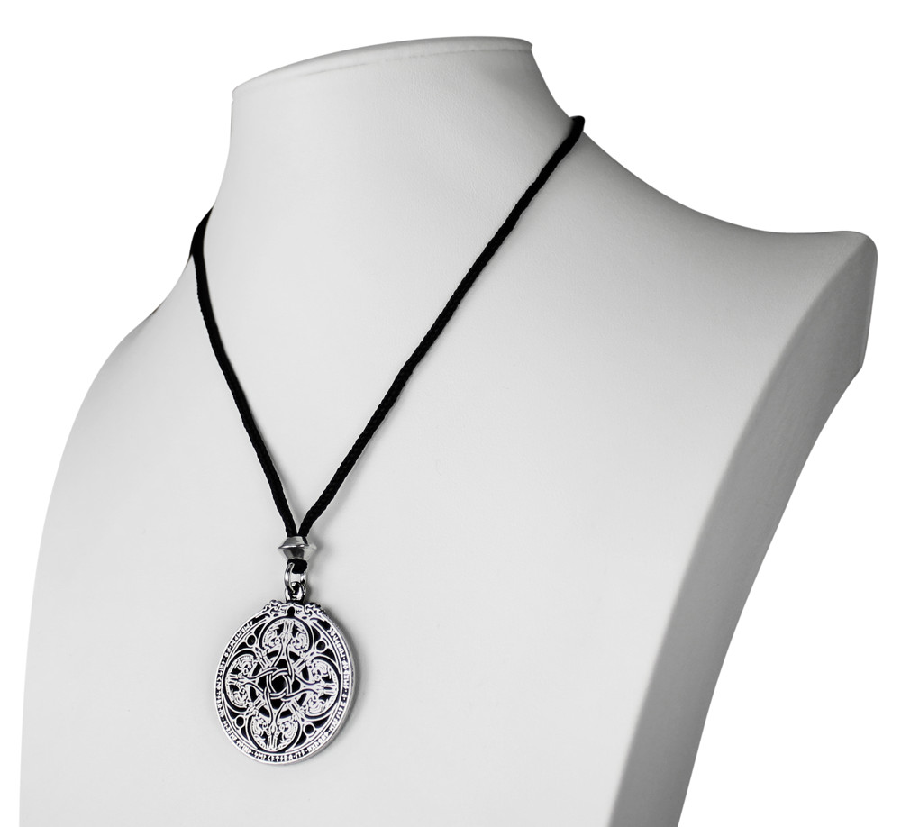 Pewter Celtic Knot Dragon Shield Necklace Talisman Amulet Military Pendant