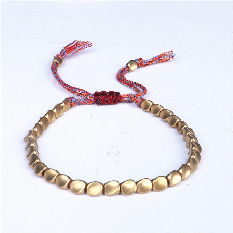 Tibetan Copper Bead Bracelet Adjustable Rope Chain Fashion Jewelry Luck Gift NEW