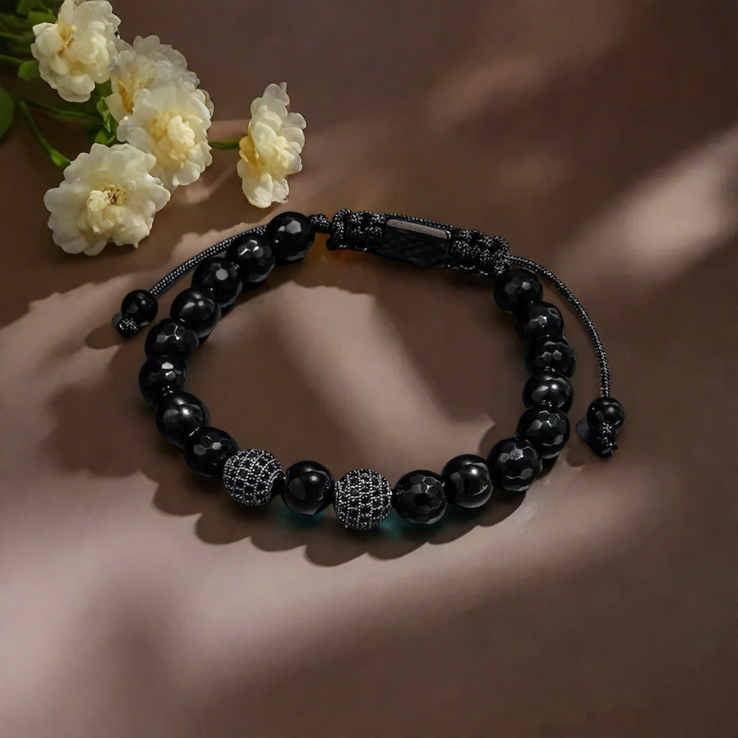 Natural Black Tourmaline Men Bracelet Energy Crystal Stone Healing Reiki Gift